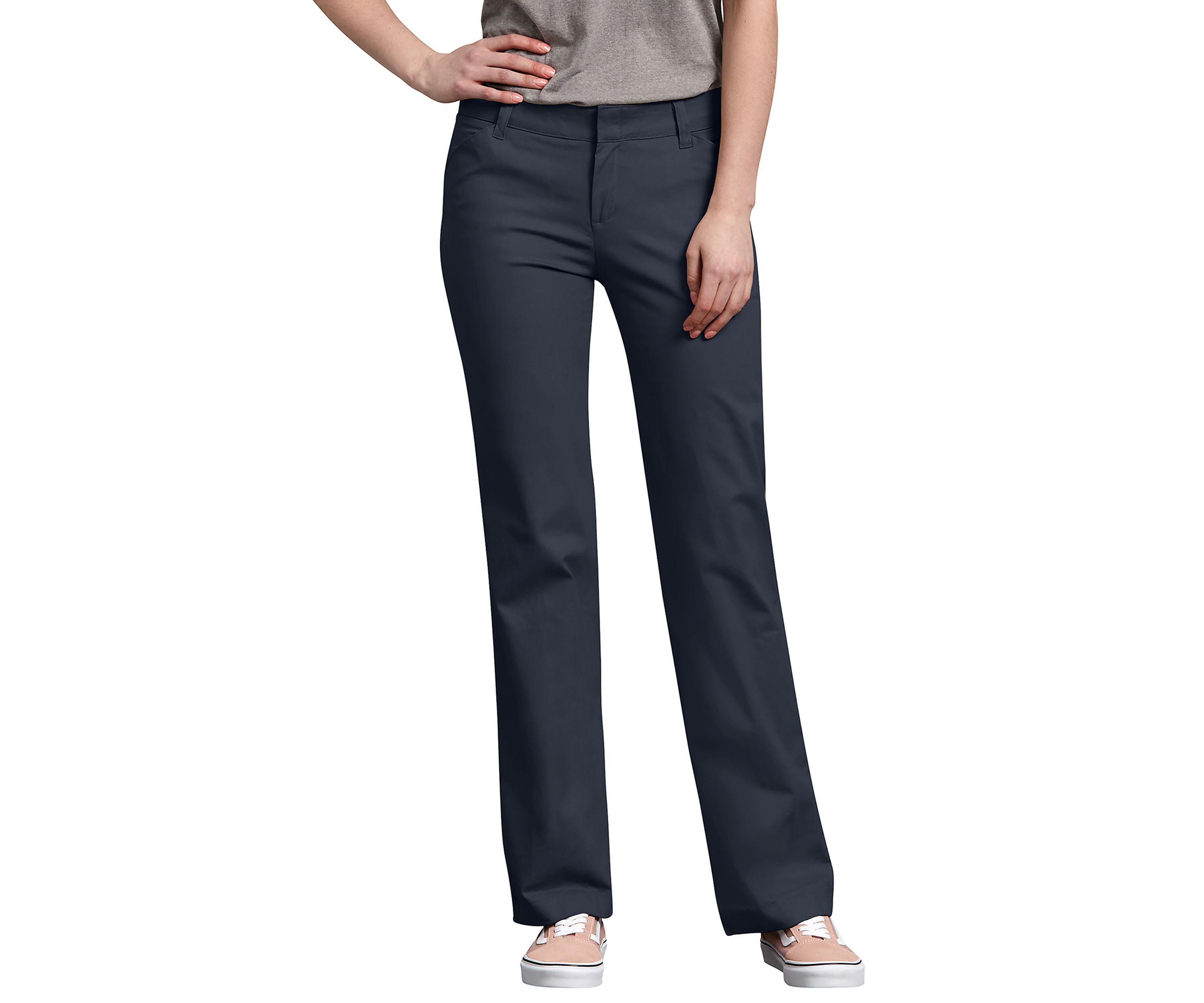 Womens Relaxed Straight Stretch Twill Pants