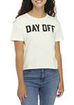 Juniors Short Sleeve Day Off Graphic T-Shirt 