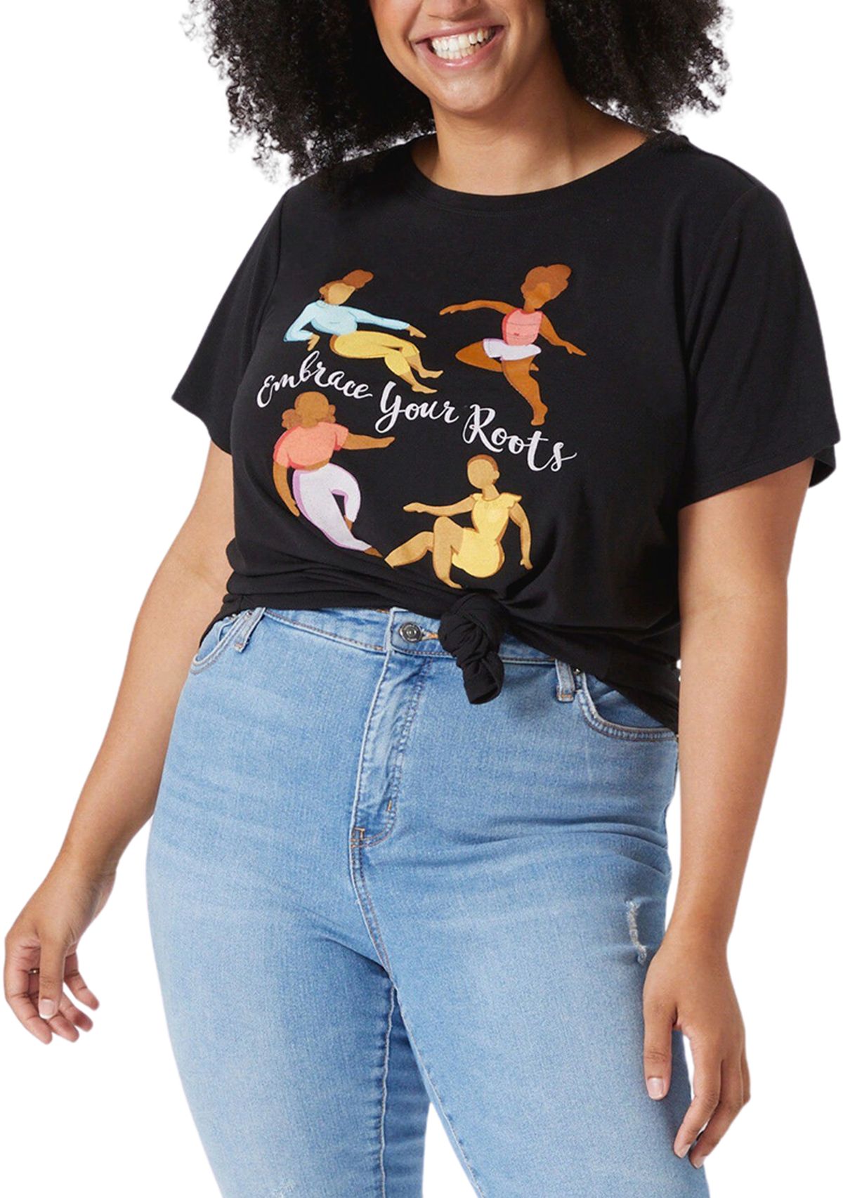 Plus Size Short Sleeve Embrace Roots Graphic T-Shirt