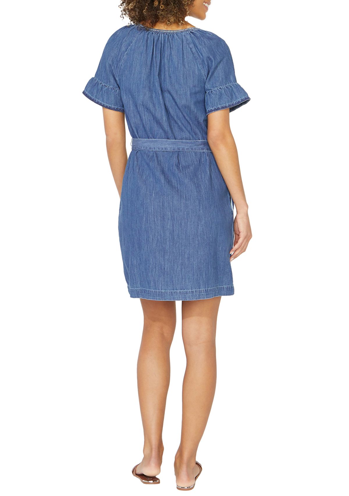 Womens Jeans Company Embroidered Denim Dress