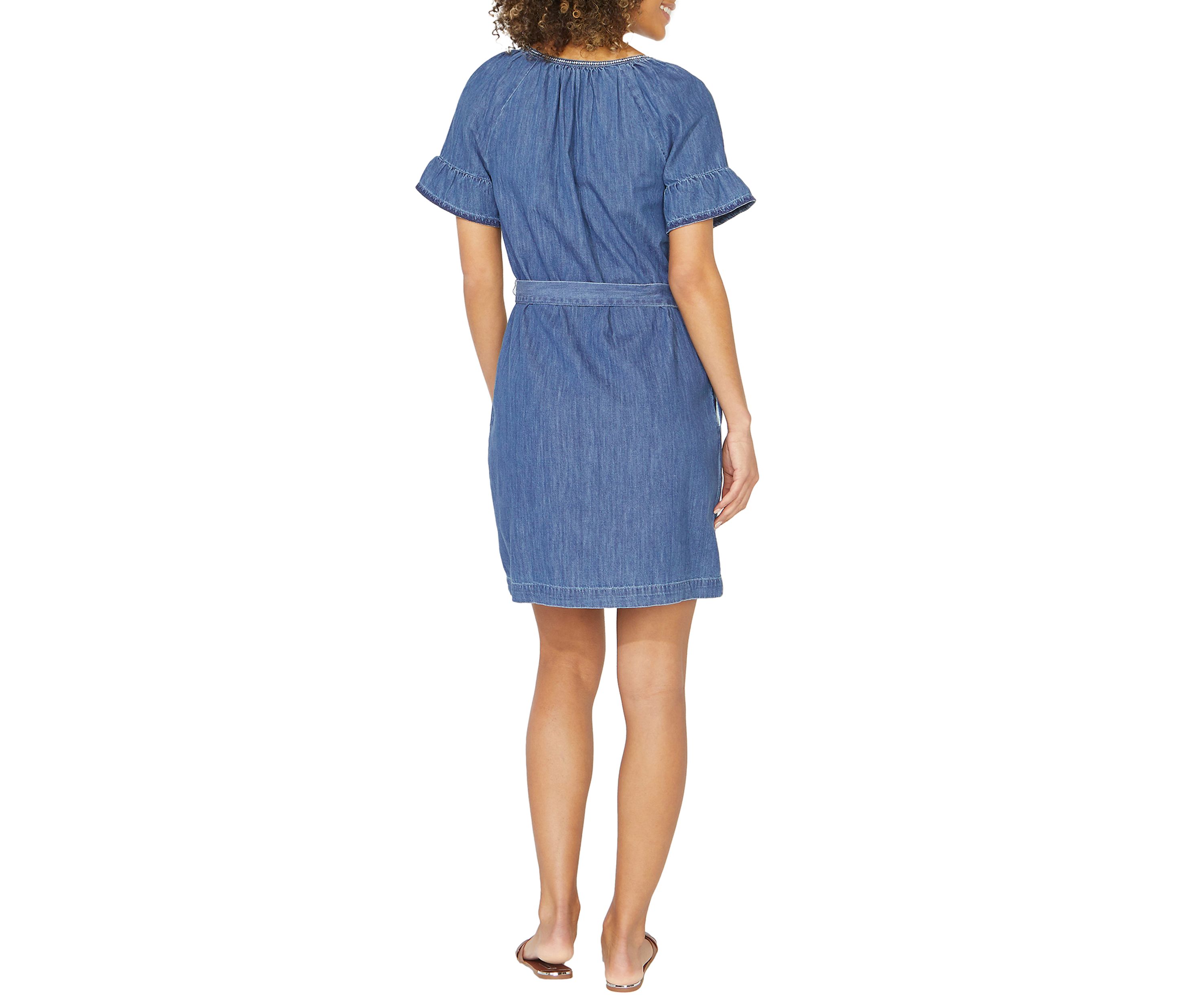Womens Jeans Company Embroidered Denim Dress