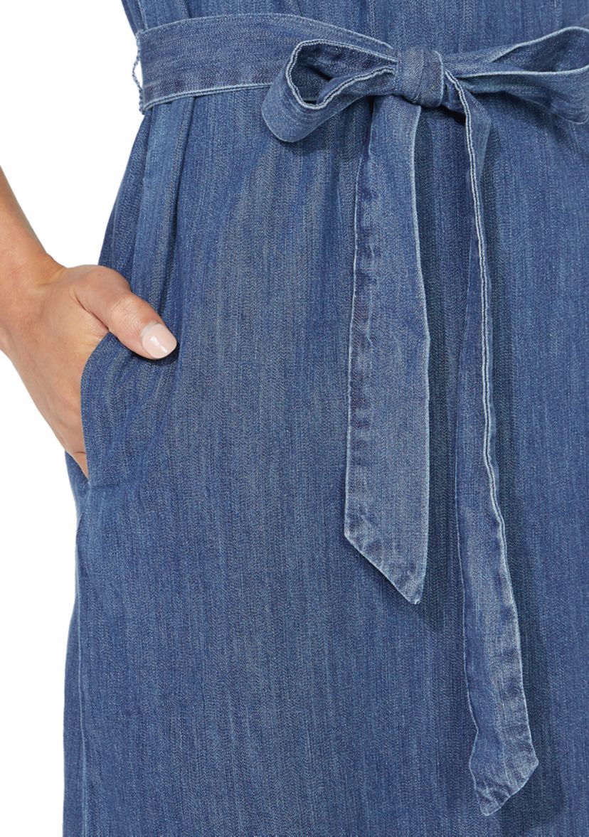 Womens Jeans Company Embroidered Denim Dress