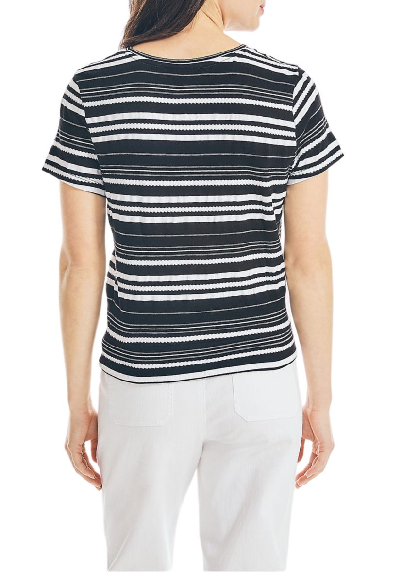 Womens Striped Back Tie Top