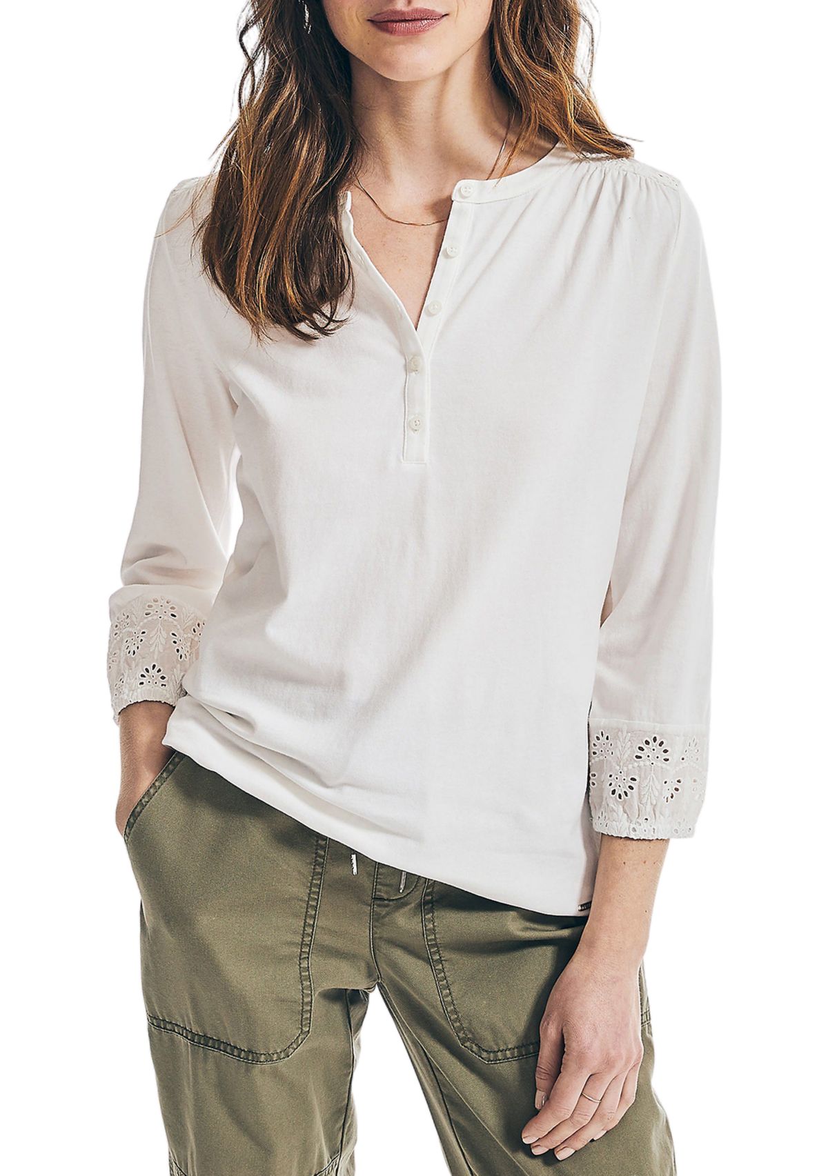 Nautica Women's Embroidered Eyelet Top | Belk