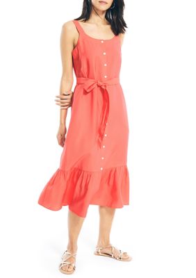 Sustainably Crafted Sleeveless Button-Down Dress