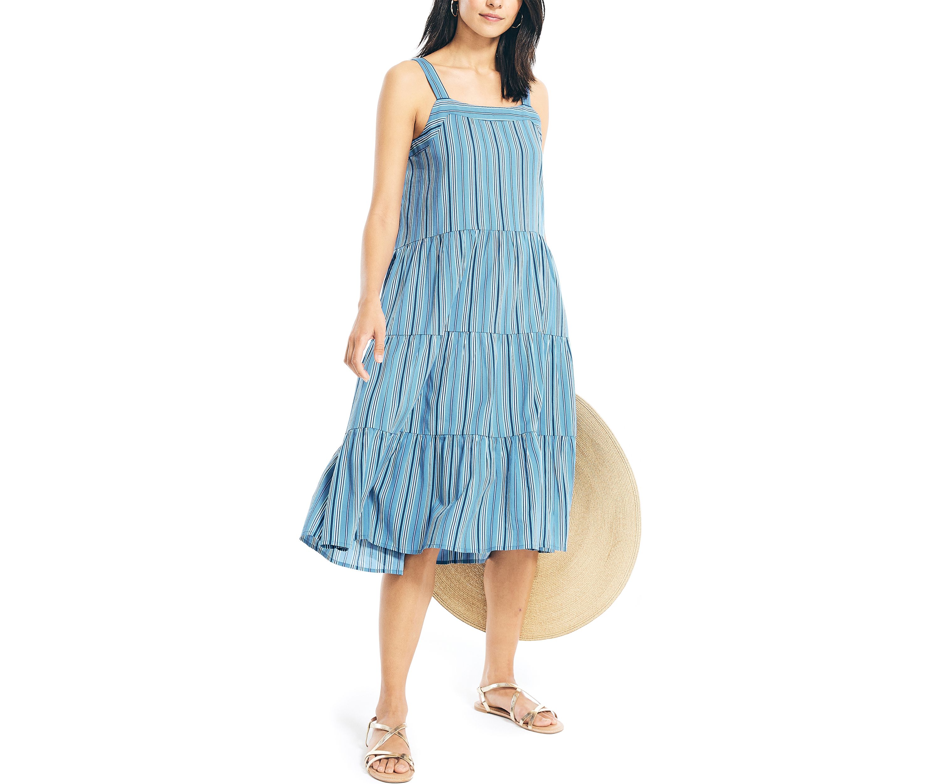 Sustainably Crafted Striped Tiered Dress 