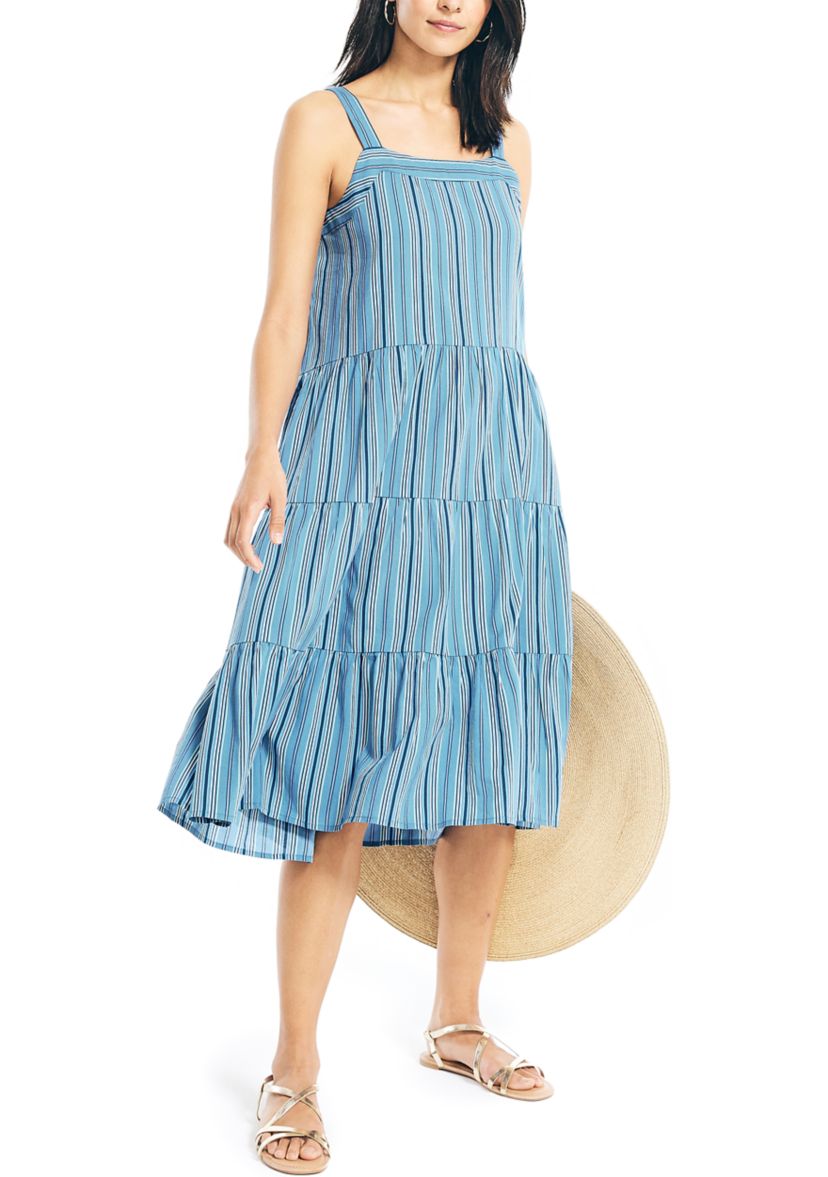 Sustainably Crafted Striped Tiered Dress 