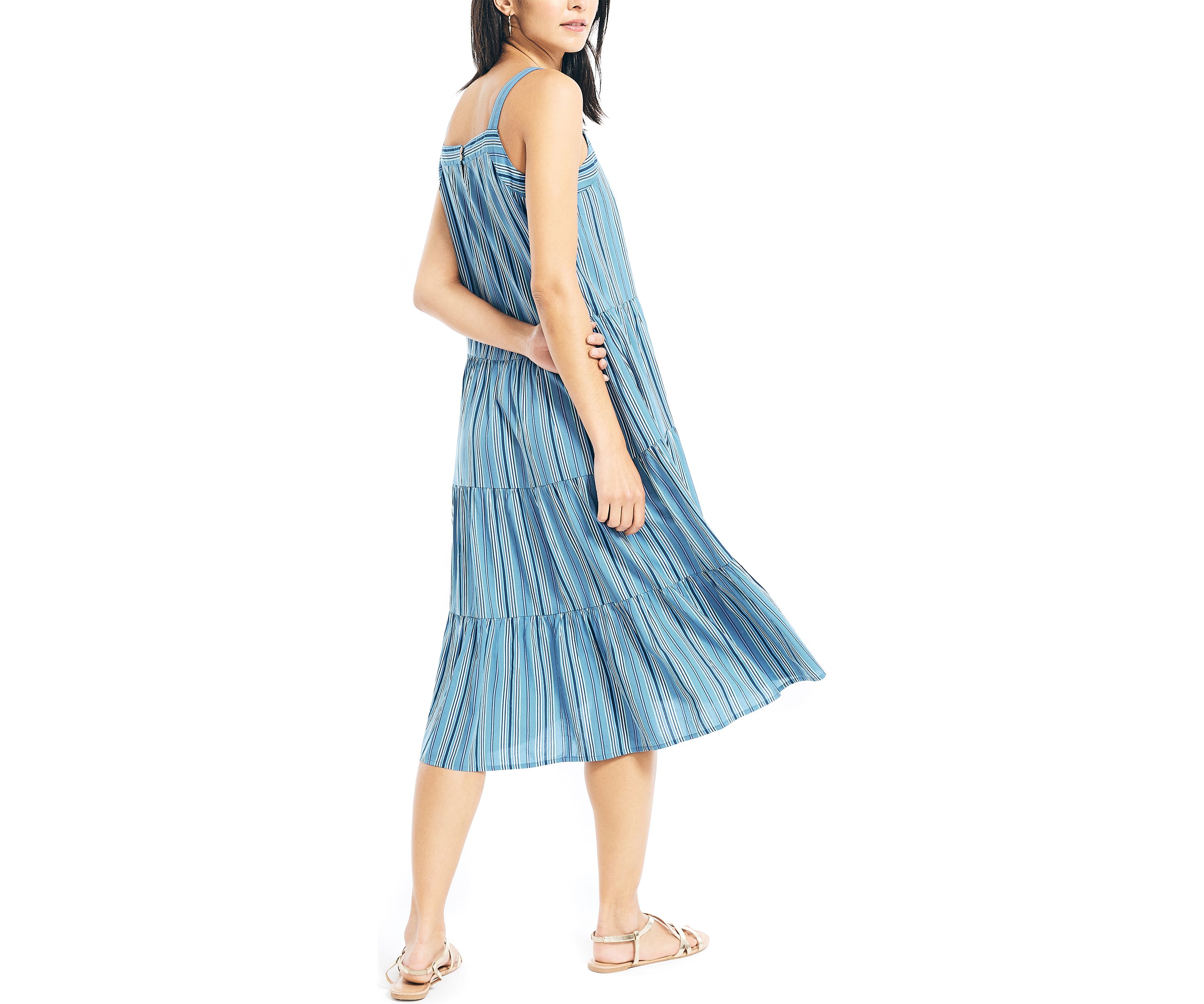 Sustainably Crafted Striped Tiered Dress 