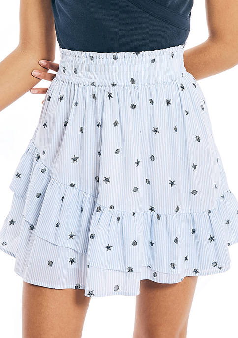 Printed Asymmetrical Tiered Skirt 