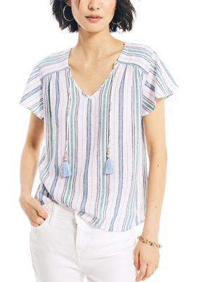 Striped Tassel Top