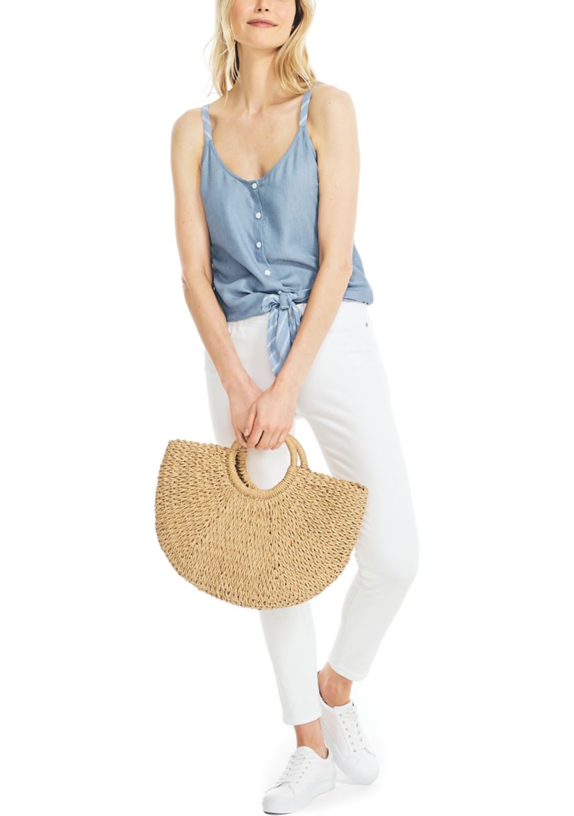 Jeans Co. Sustainably Crafted Tie Front Cami Top 
