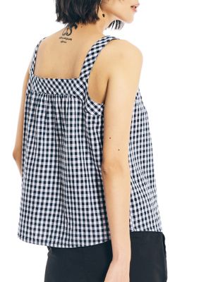 Women's Sleeveless Gingham Tank Top