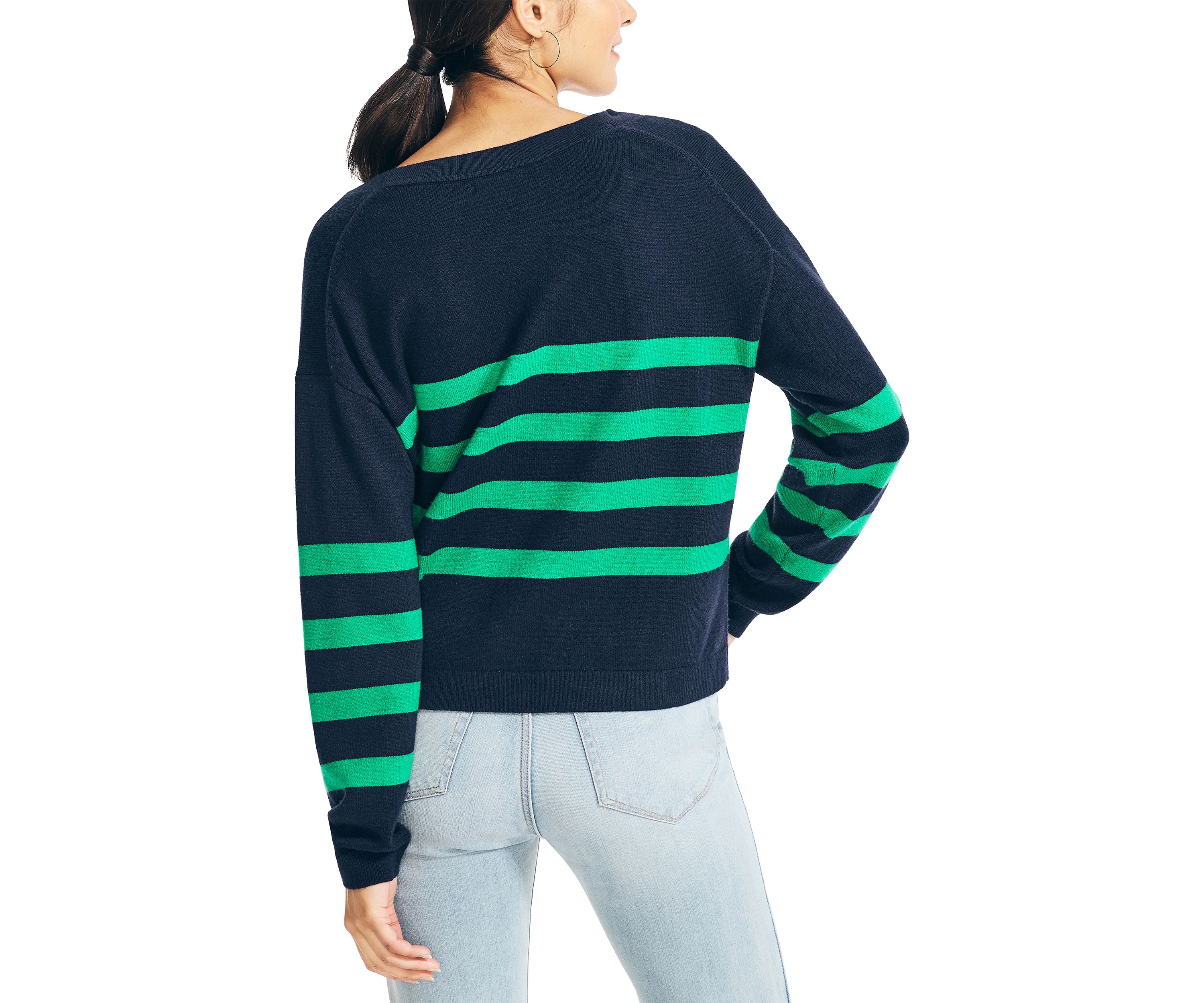 Womens Striped Cardigan