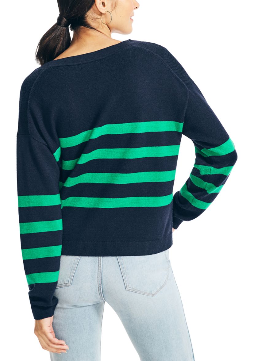 Womens Striped Cardigan