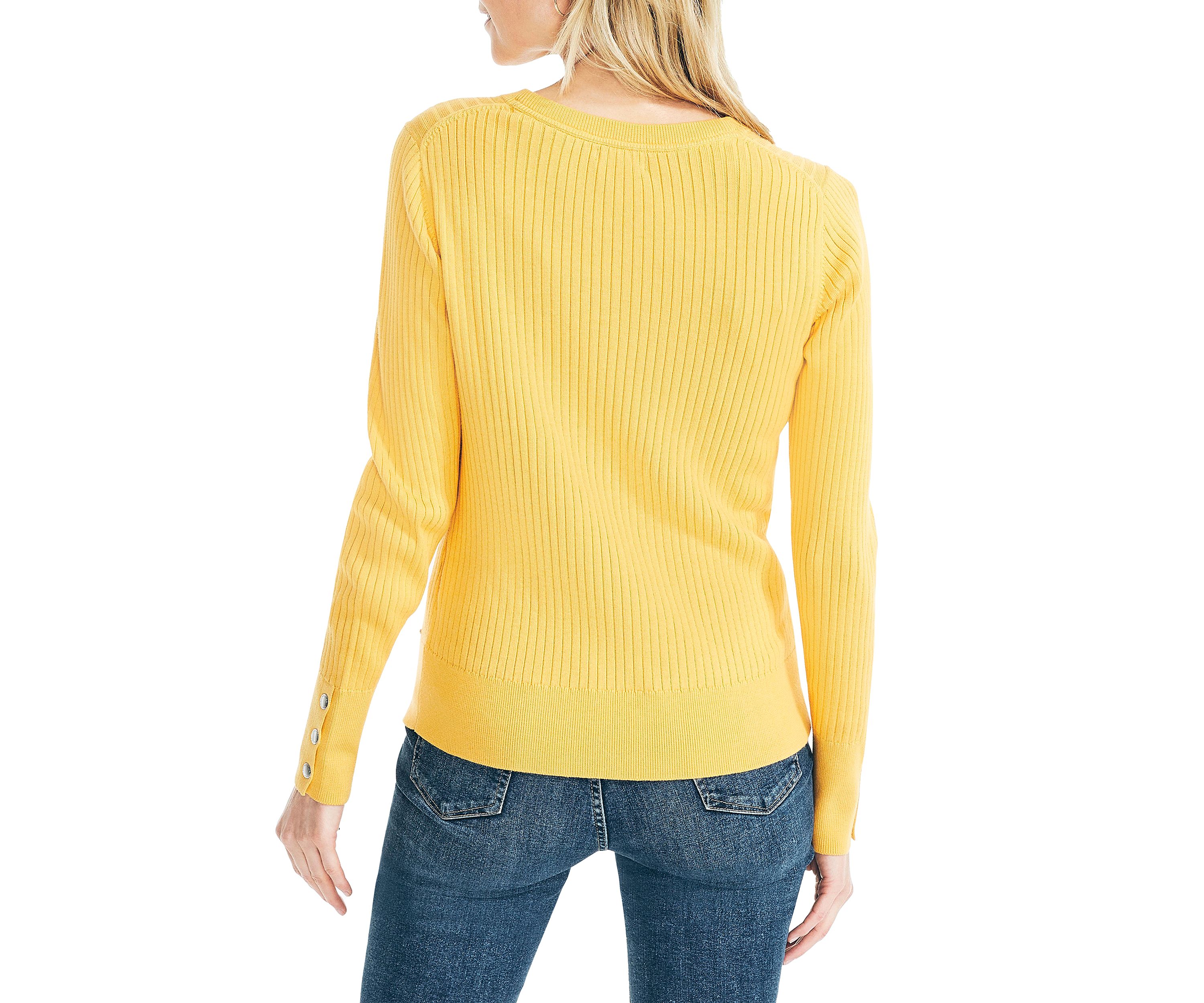 Womens Sustainably Crafted Ribbed Crew Neck Sweater