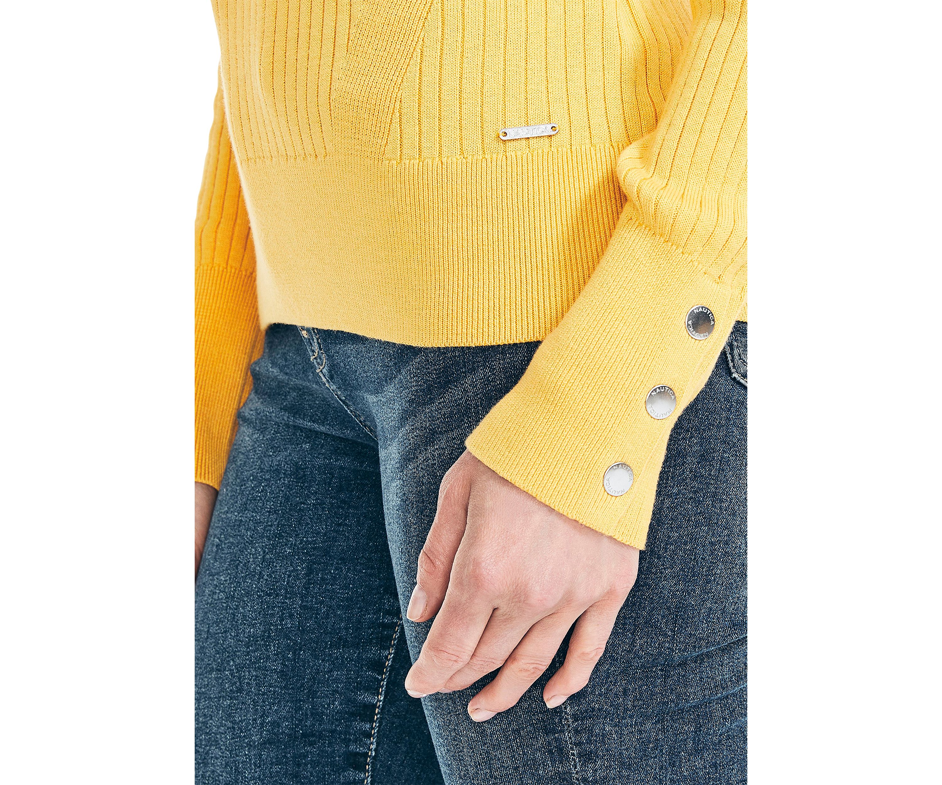 Womens Sustainably Crafted Ribbed Crew Neck Sweater