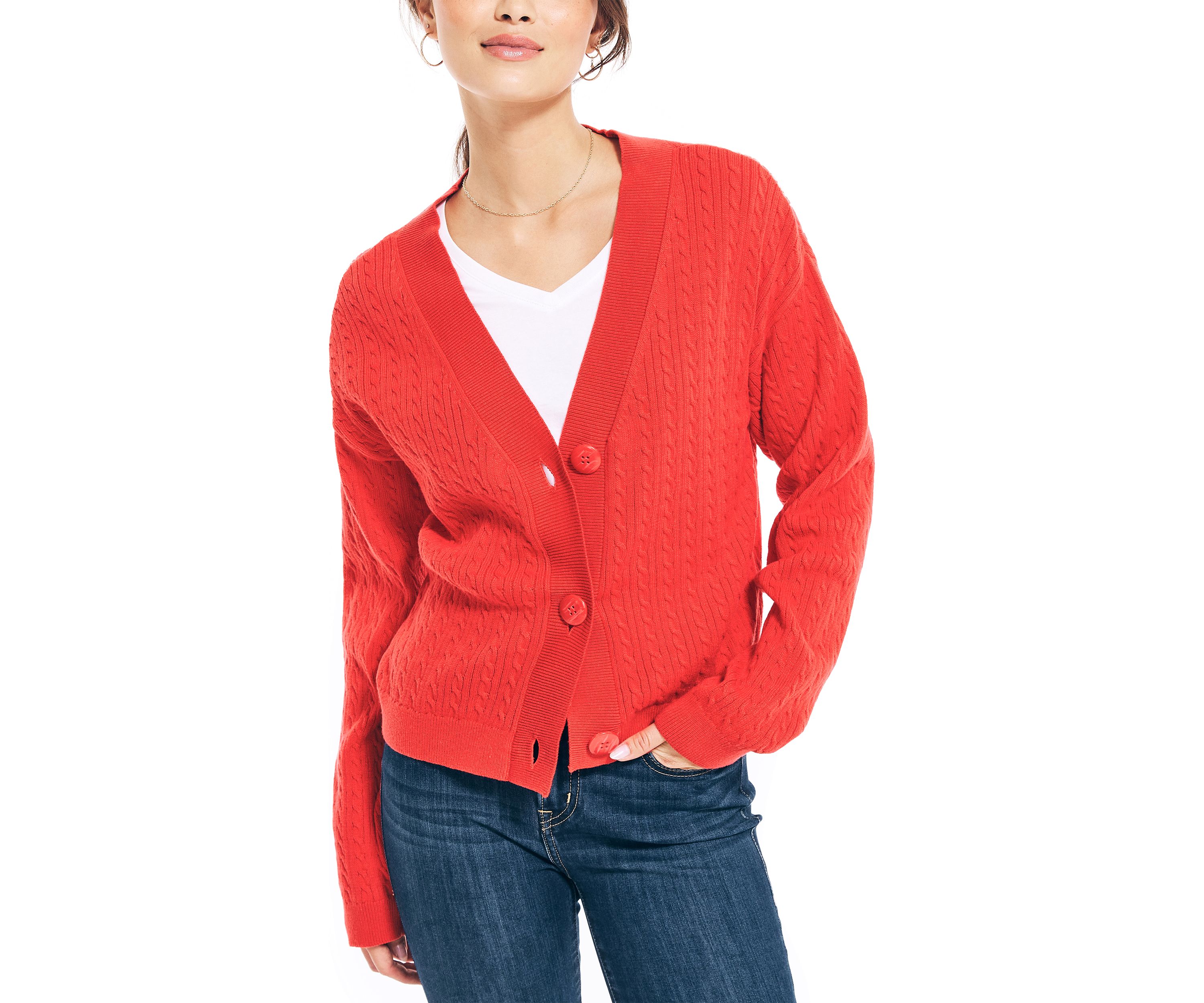 Womens Cable Knit Cardigan