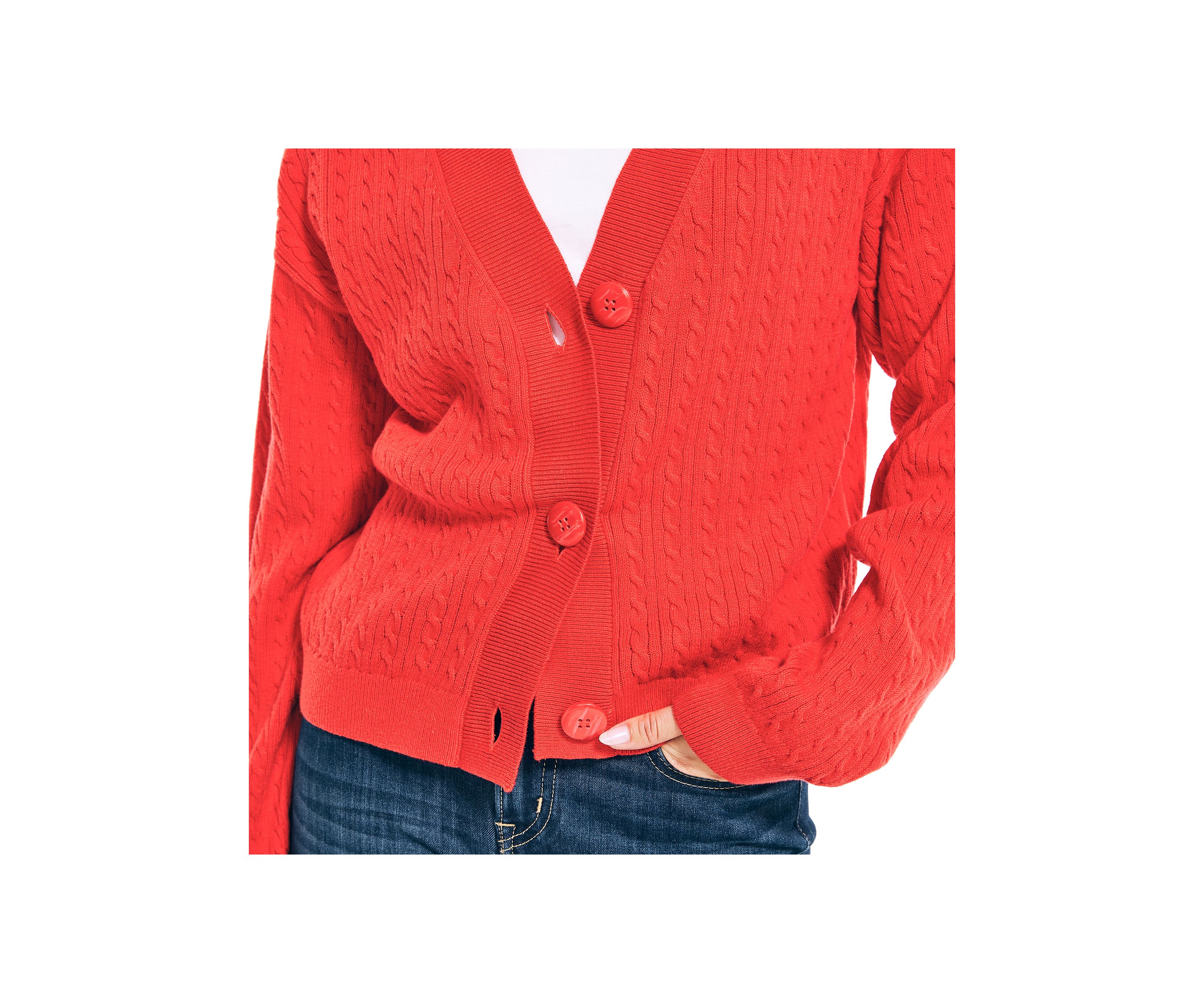 Womens Cable Knit Cardigan