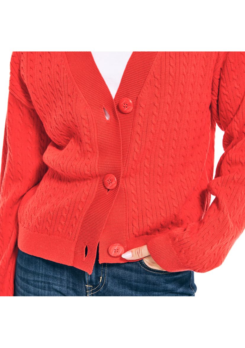 Womens Cable Knit Cardigan