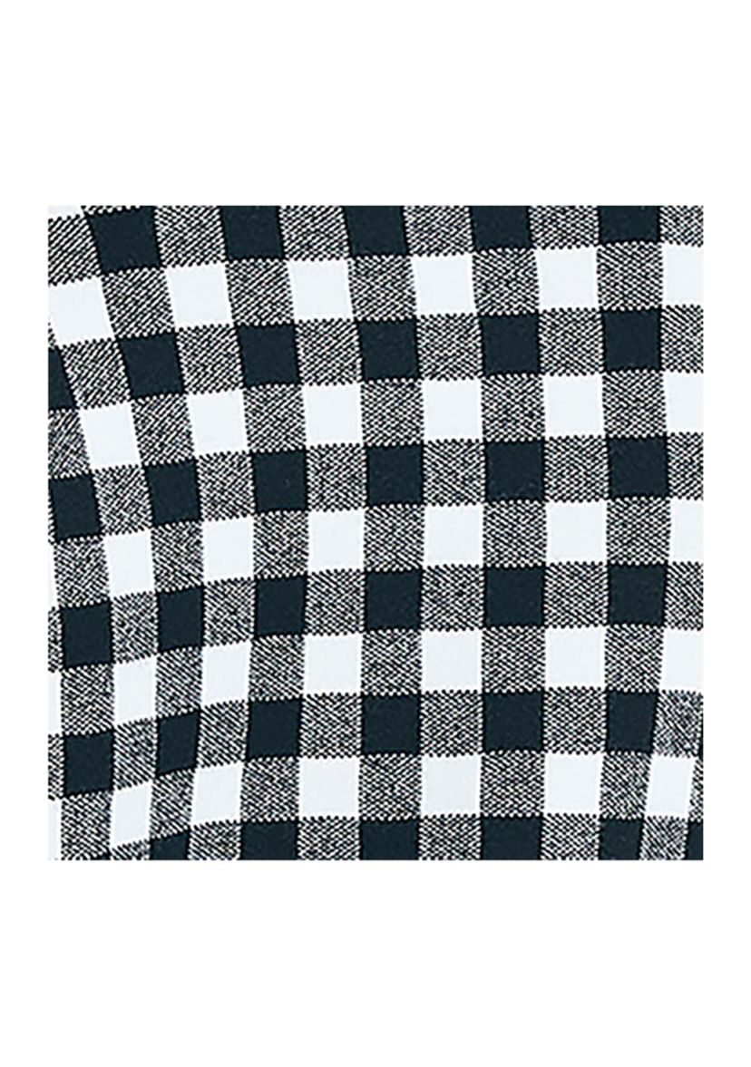 Womens Jacquard Gingham Crew Neck Sweater