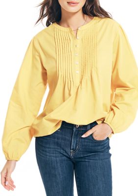 Women's Sustainably Crafted Pintuck Popover Top