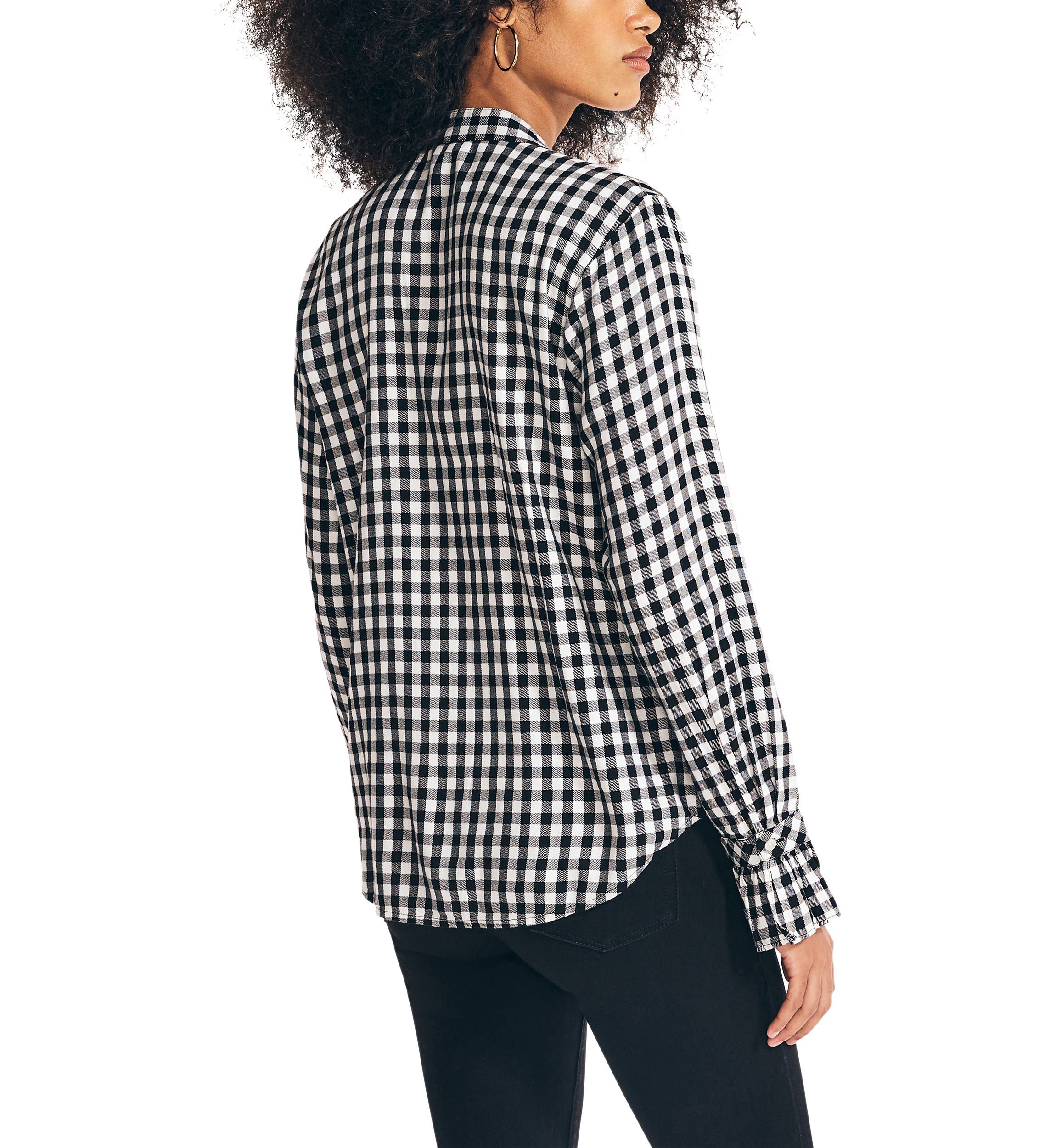 Womens Checkered Boyfriend Top