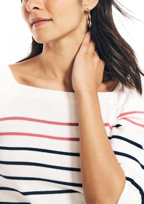 Women's Sustainably Crafted Striped Square Neck Top