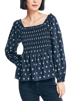 Women's Sustainably Crafted Printed Square Neck Top