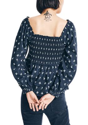 Women's Sustainably Crafted Printed Square Neck Top