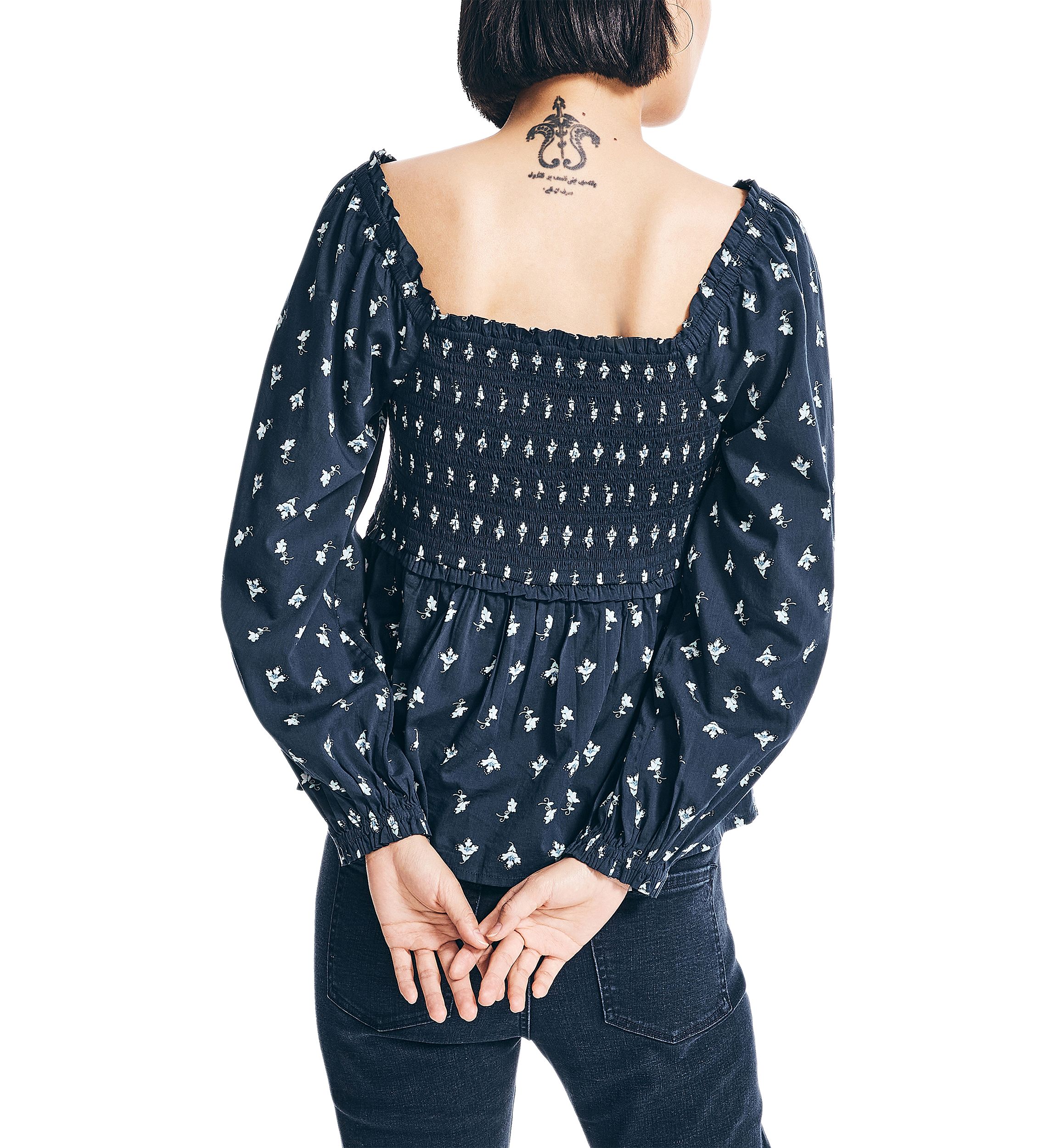 Womens Sustainably Crafted Printed Square Neck Top