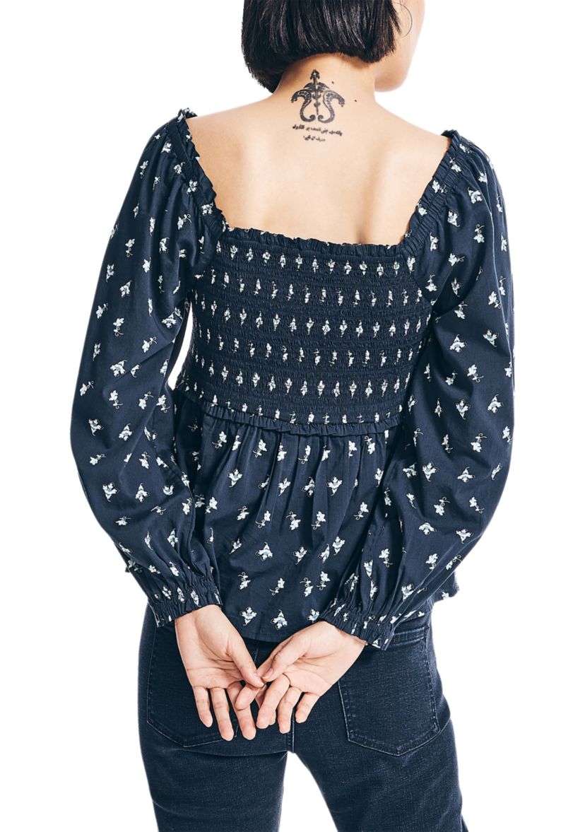 Womens Sustainably Crafted Printed Square Neck Top