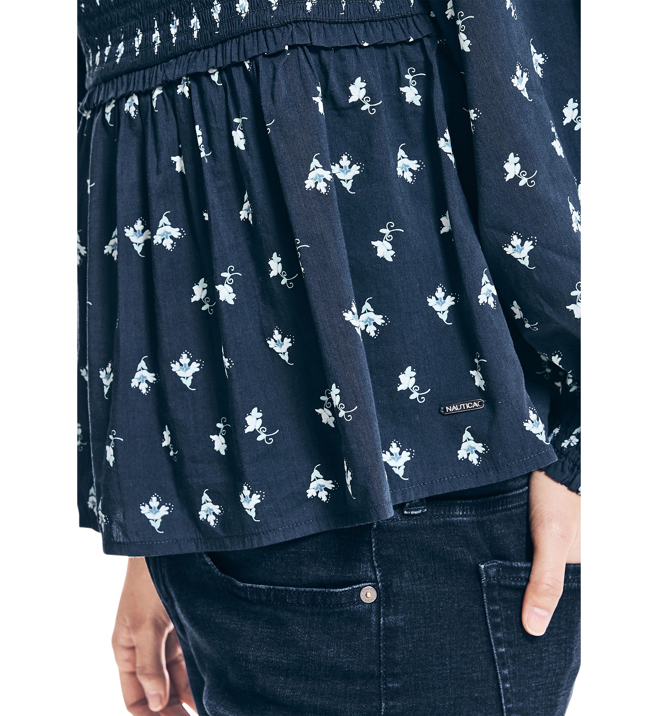 Womens Sustainably Crafted Printed Square Neck Top