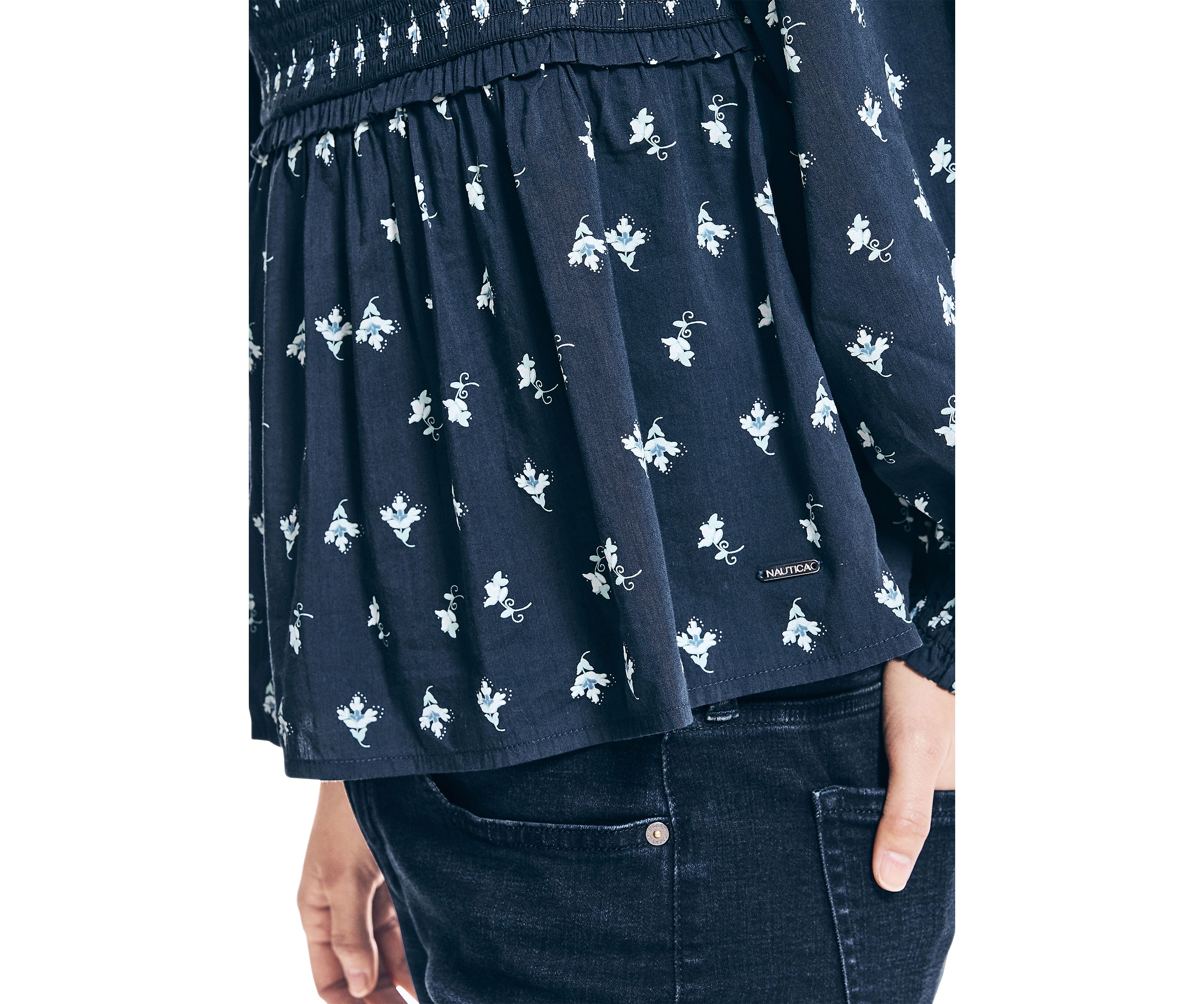 Womens Sustainably Crafted Printed Square Neck Top