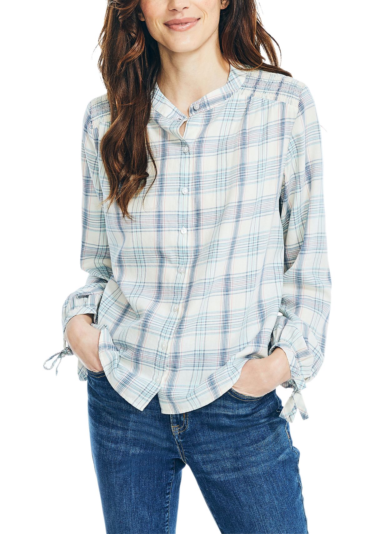Womens Plaid Long Sleeve Shirt