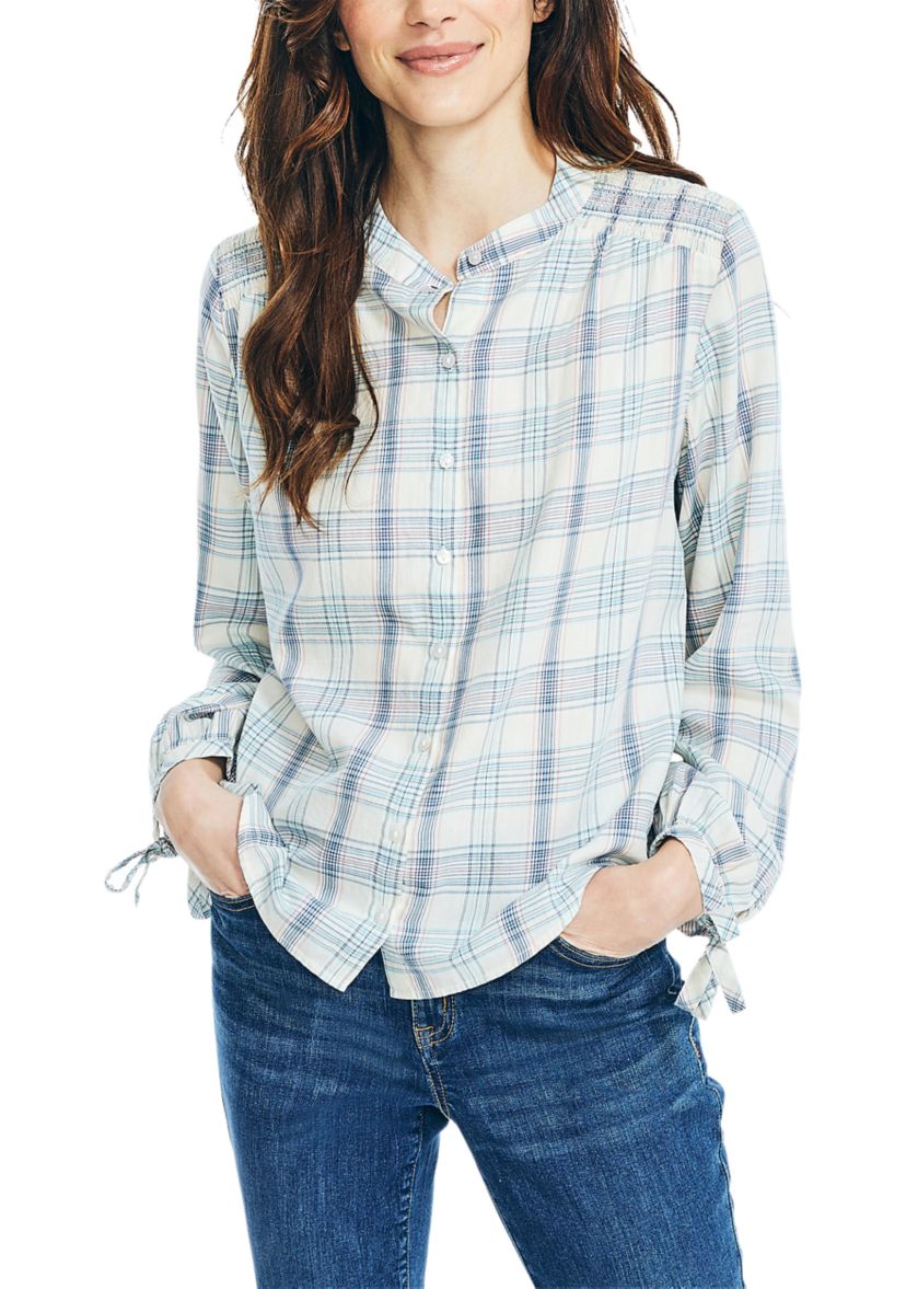 Womens Plaid Long Sleeve Shirt