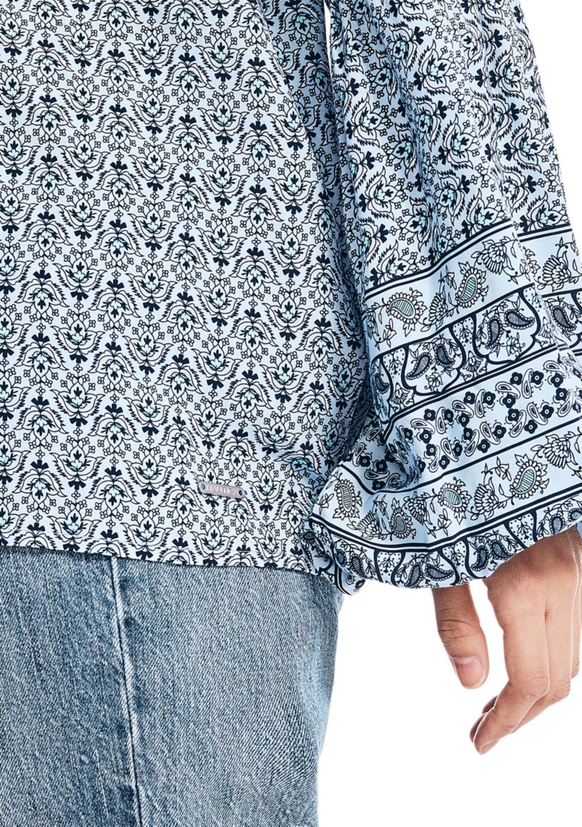 Womens Sustainably Crafted Printed Split Neck Top