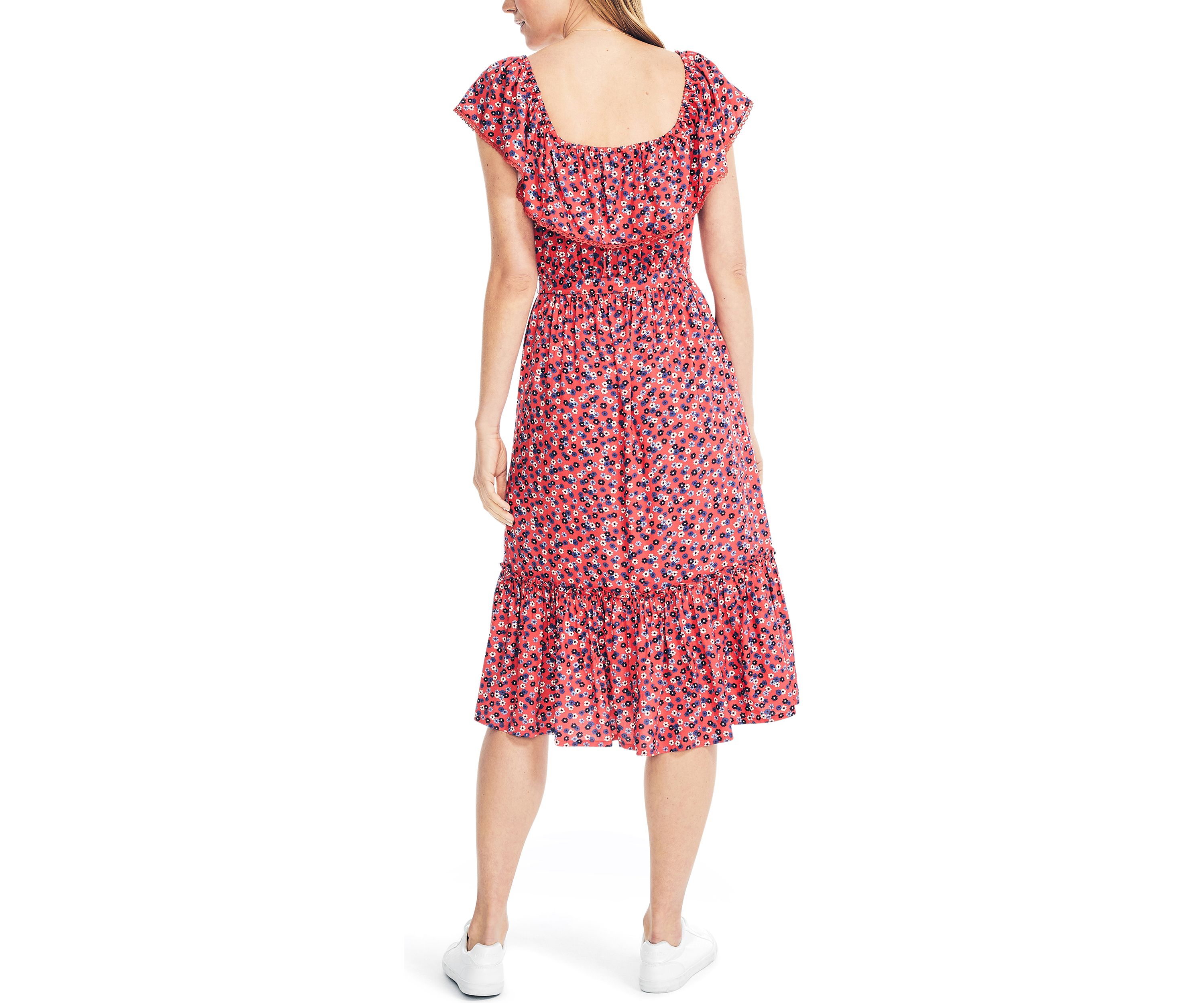 Sustainably Crafted Printed Off-the-Shoulder Dress