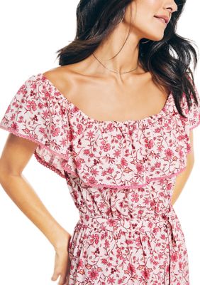Women's Sustainably Crafted Printed Off the Shoulder Dress