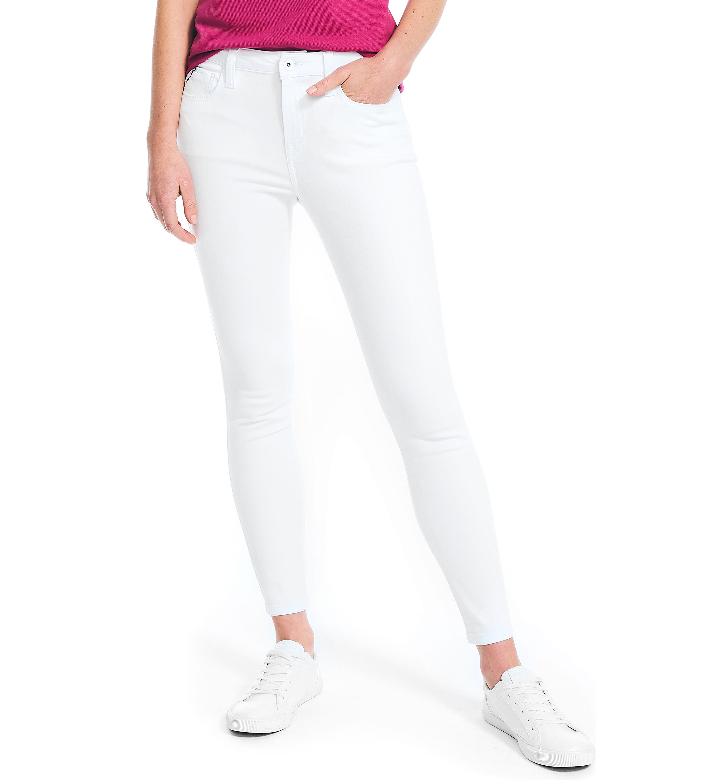 Womens Mid Rise Skinny Denim Jeans
