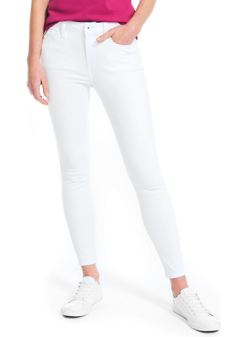Womens Mid Rise Skinny Denim Jeans