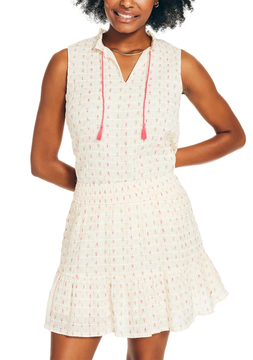 Womens Printed Tiered Skirt