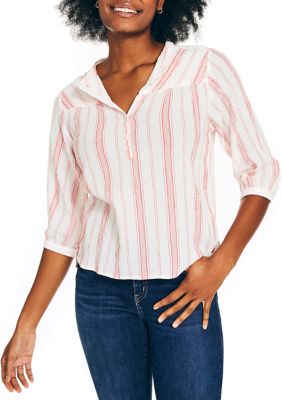 Women's Striped Popover Top