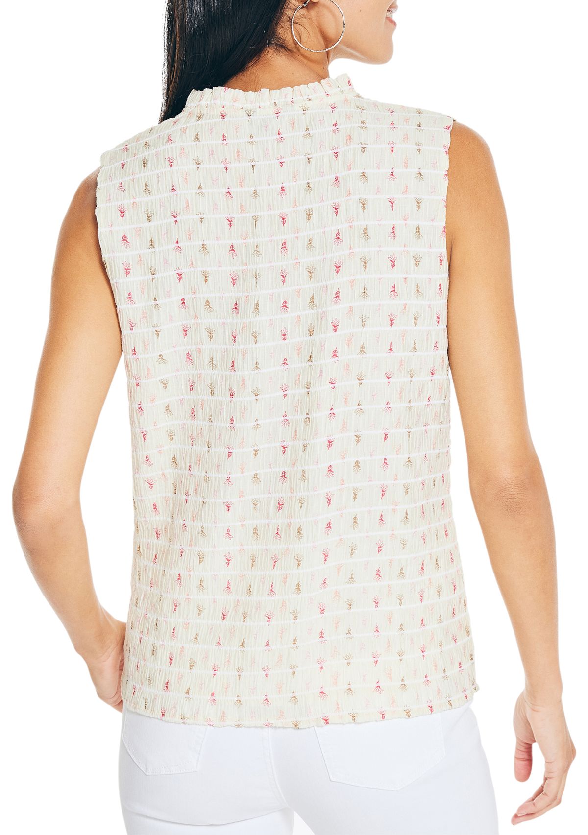 Womens Split Neck Printed Top