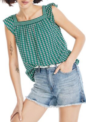 Women's Sustainably Crafted Square Neck Printed Top