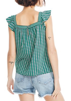 Women's Sustainably Crafted Square Neck Printed Top