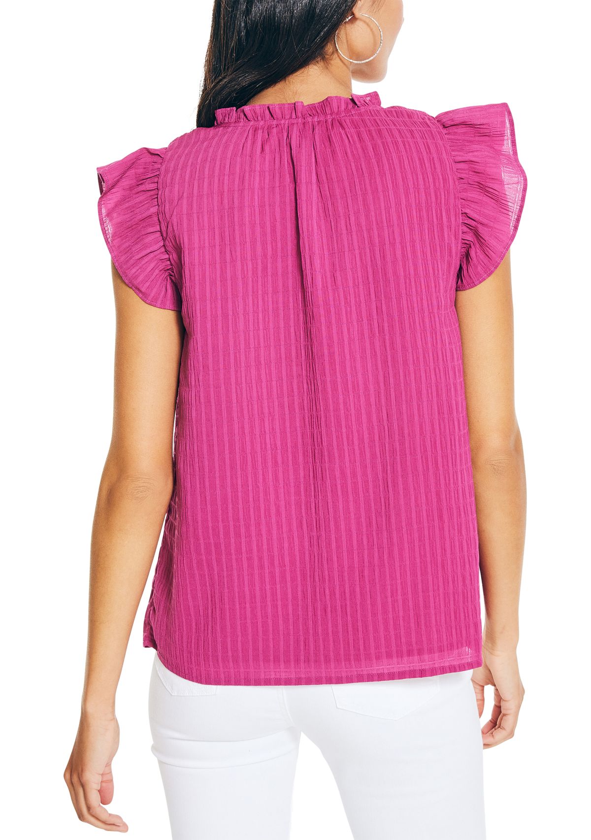 Womens Ruffle Neck Top