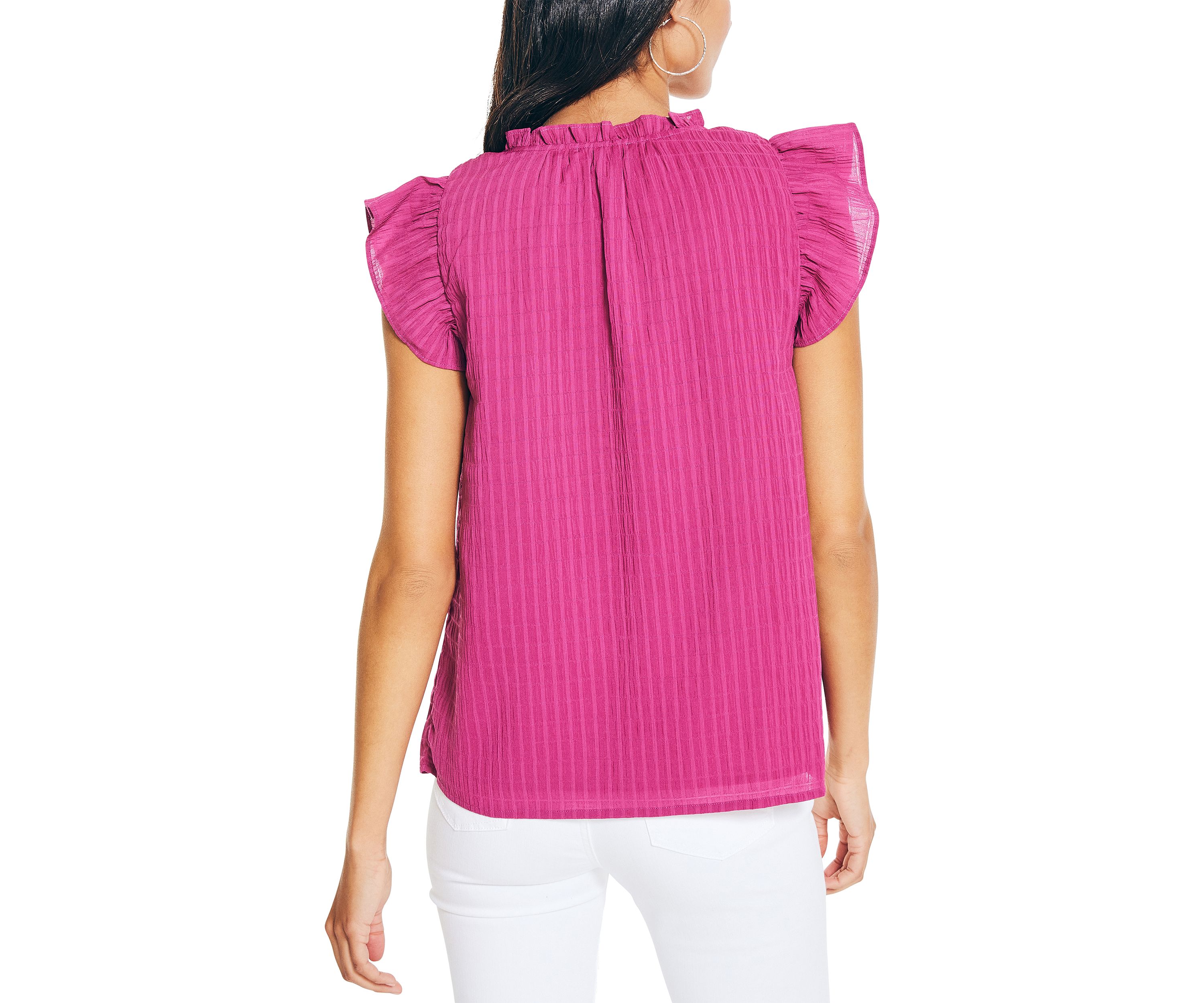 Womens Ruffle Neck Top