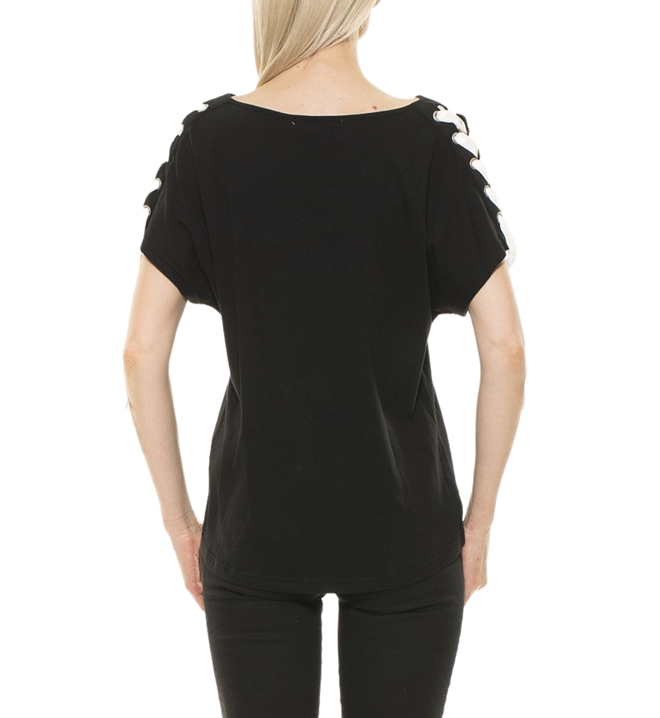 Womens Lace Up Dolman Top