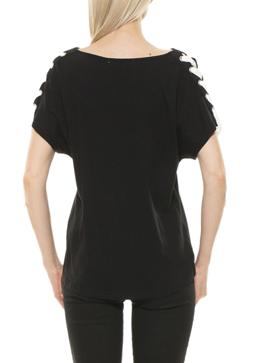 Womens Lace Up Dolman Top