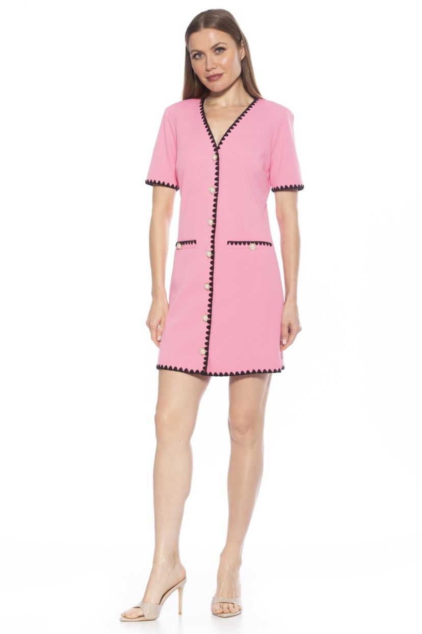 Jaiya V Neck Scuba Crepe Dress